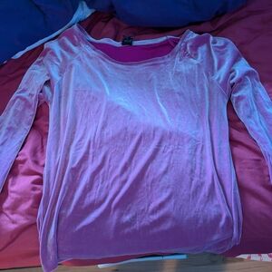 Pink And Silver Velvet Top Medium